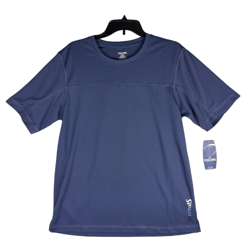 Spalding Mens Gym Essentials Training T-Shirt Crown Blue Medium RLG0002 NEW